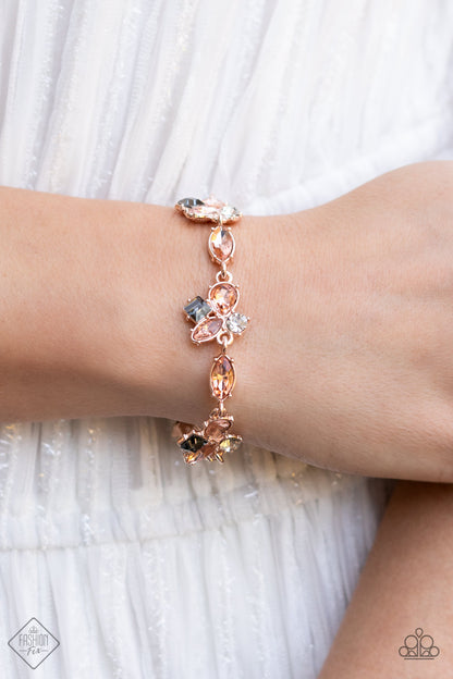 Paparazzi Colorful Captivation Rose Gold Clasp Bracelet - Fashion Fix Glimpses of Malibu April 2022
