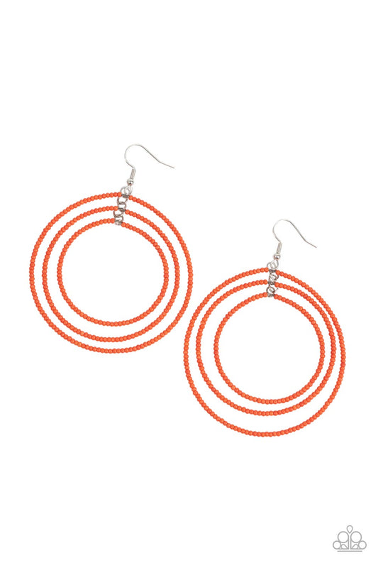 Paparazzi Colorfully Circulating Orange Fishhook Earrings - P5SE-OGXX-183XX