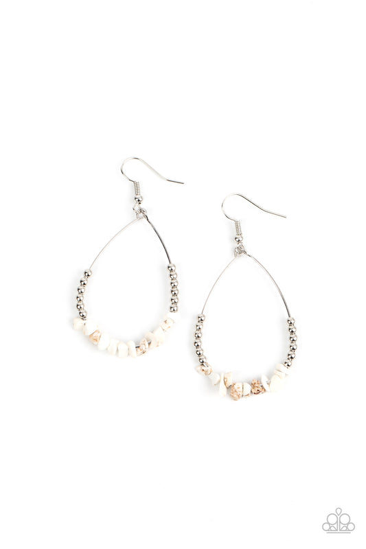 Paparazzi Come Out Of Your Shale White Fishhook Earrings - P5SE-WTXX-185XX