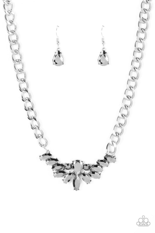 Paparazzi Come At Me Silver Short Necklace - P2ED-SVXX-209XX