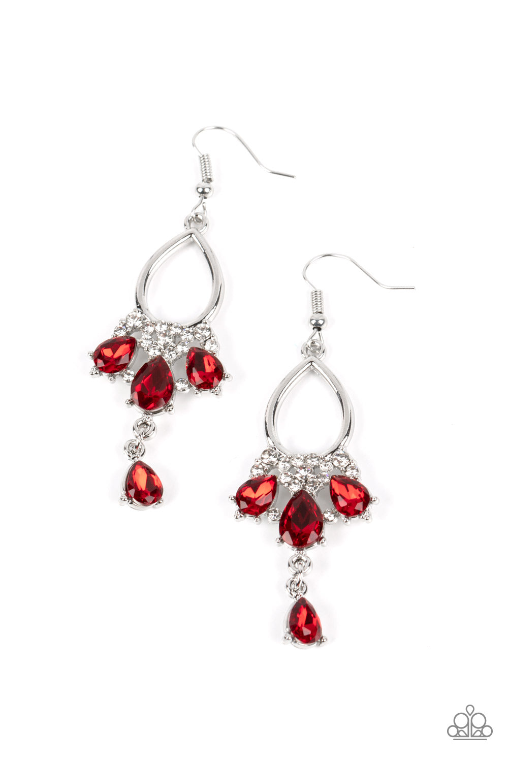 Paparazzi Coming In Clutch Red Fishhook Earrings - P5RE-RDXX-177XX