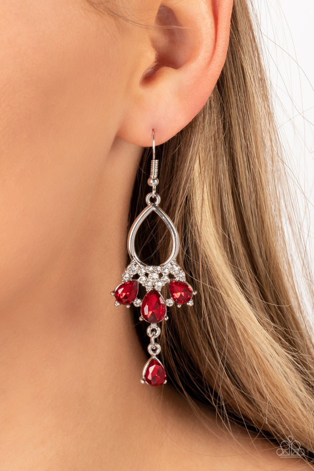 Paparazzi Coming In Clutch Red Fishhook Earrings - P5RE-RDXX-177XX