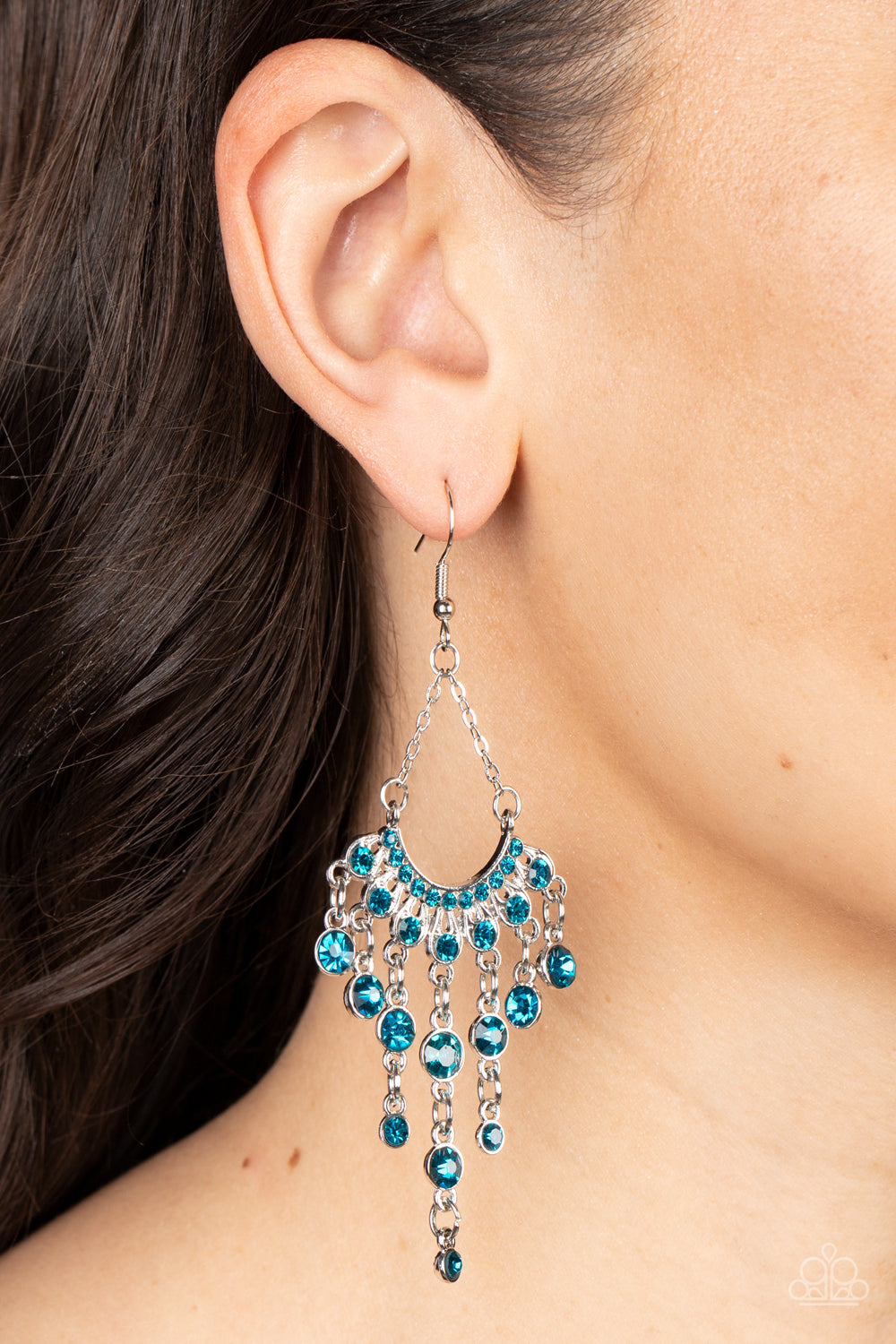 Paparazzi Commanding Candescence Blue Fishhook Earrings - P5RE-BLXX-243XX