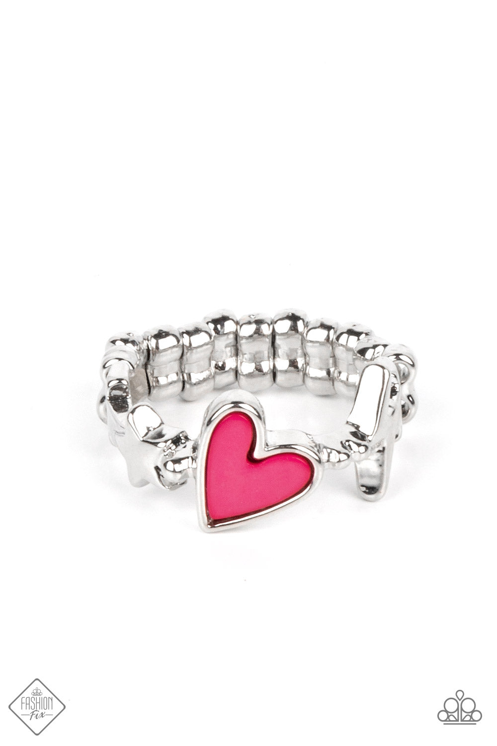 Paparazzi Contemporary Charm Pink Ring - Fashion Fix Sunset Sightings September 2022 - P4WH-PKXX-252JJ