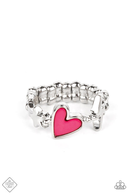 Paparazzi Contemporary Charm Pink Ring - Fashion Fix Sunset Sightings September 2022 - P4WH-PKXX-252JJ