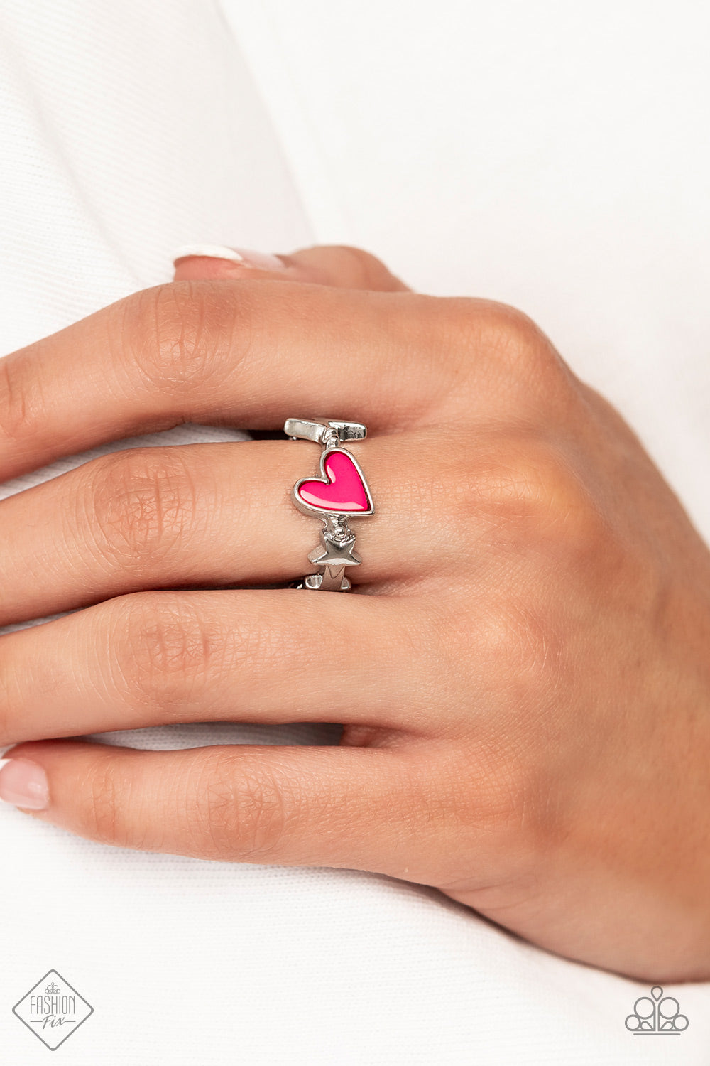 Paparazzi Contemporary Charm Pink Ring - Fashion Fix Sunset Sightings September 2022 - P4WH-PKXX-252JJ