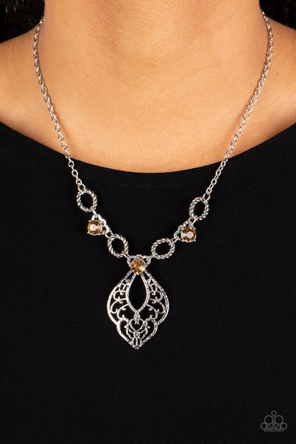 Paparazzi Contemporary Connections Brown Short Necklace - P2RE-BNXX-323XX