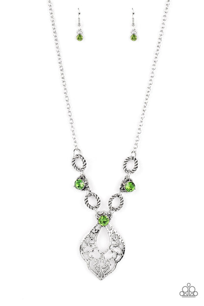 Paparazzi Contemporary Connections Green Short Necklace - P2RE-GRXX-265XX