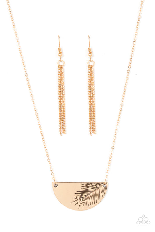 Paparazzi Cool, PALM, and Collected Gold Short Necklace - P2DA-GDXX-261XX