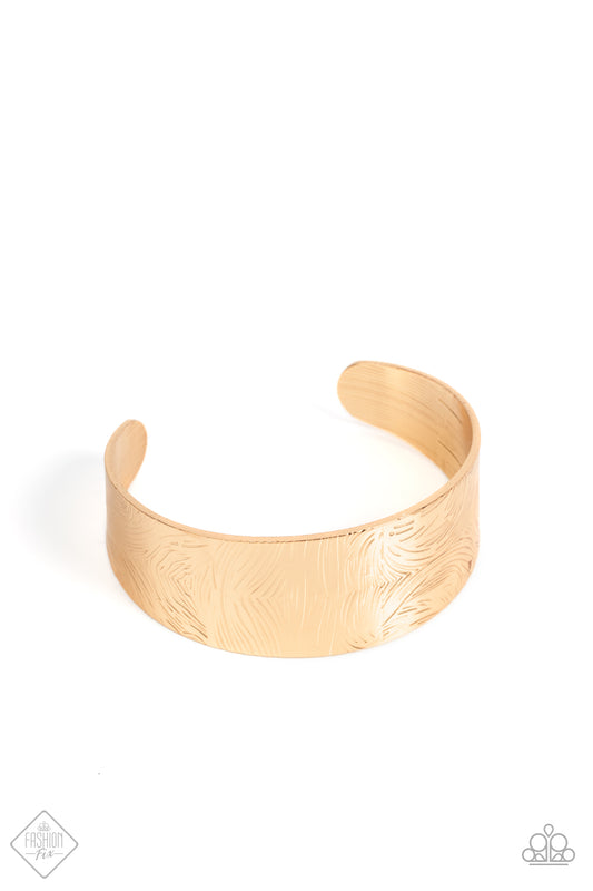 Paparazzi Coolly Curved Gold Cuff Bracelet - Fashion Fix Sunset Sightings December 2019