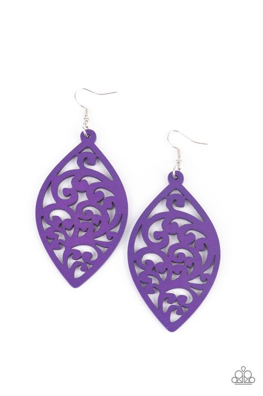 Paparazzi Coral Garden Purple Fishhook Earrings
