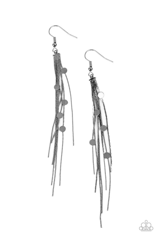 Paparazzi Cosmic Cascade Black Fishhook Earrings - P5DA-BKXX-111XX