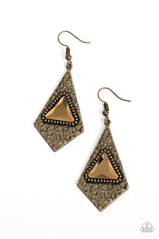 Paparazzi Cosmic Destination Brass Fishhook Earrings - P5ED-BRXX-097XX
