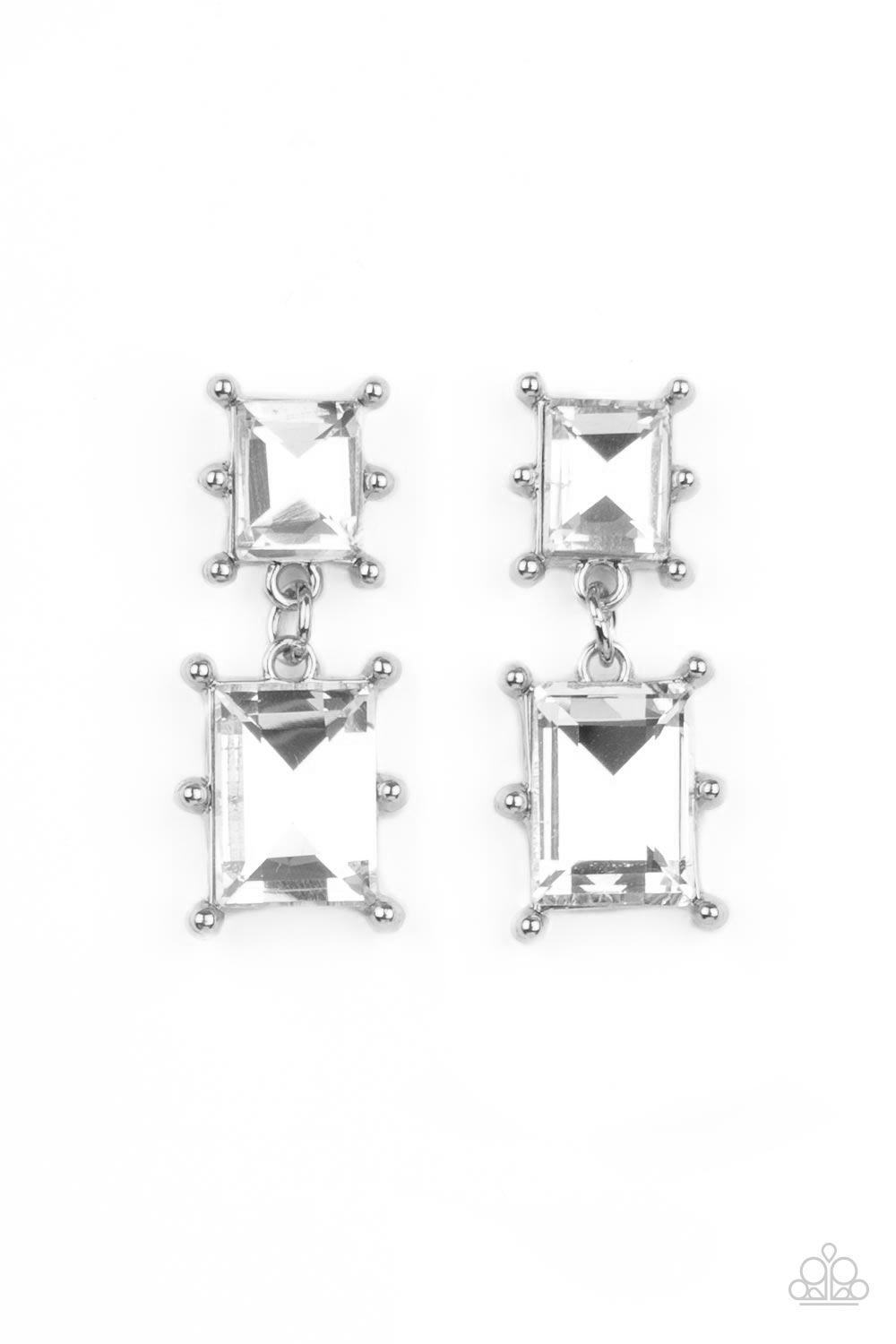 Paparazzi Cosmic Queen White Post Earrings - P5PO-WTXX-286XX