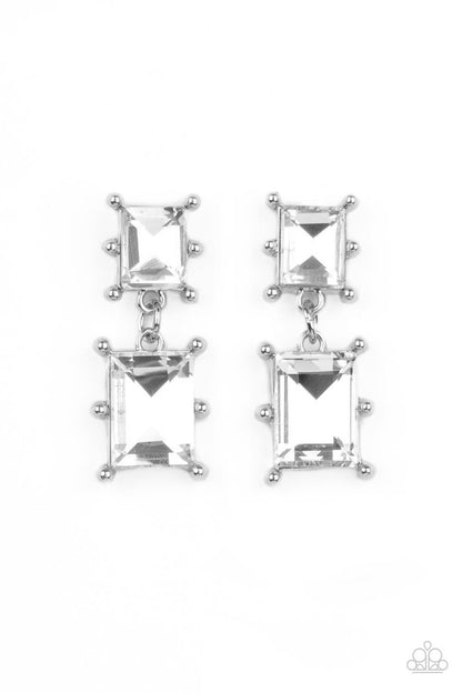 Paparazzi Cosmic Queen White Post Earrings - P5PO-WTXX-286XX