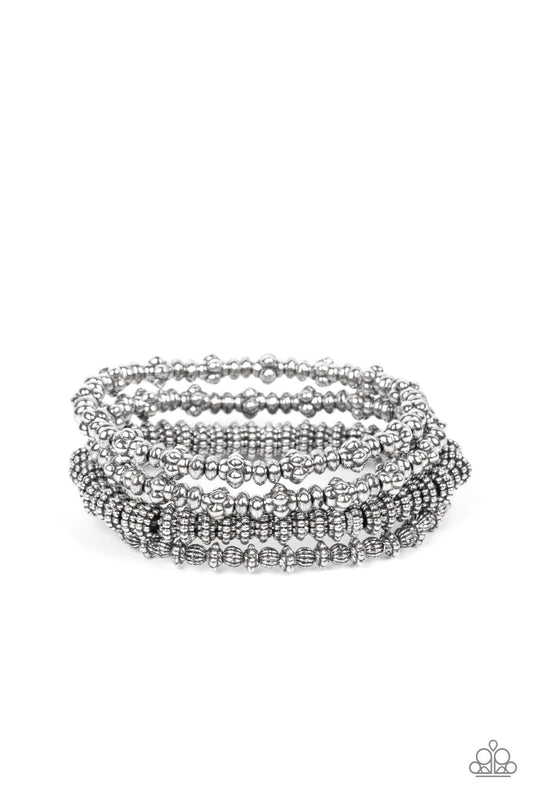 Paparazzi Country Charmer Silver Stretch Bracelet - P9BA-SVXX-163XX