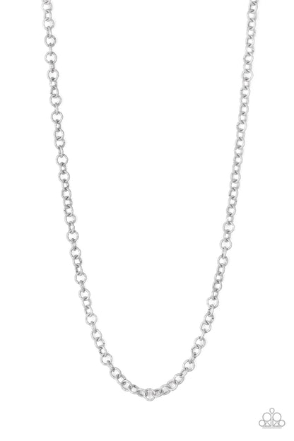 Paparazzi Courtside Couture Silver / Tin Men's Short Necklace - P2MN-URSV-032XX