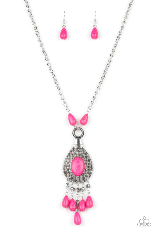 Paparazzi Cowgirl Couture Pink Long Necklace - P2SE-PKXX-209XX