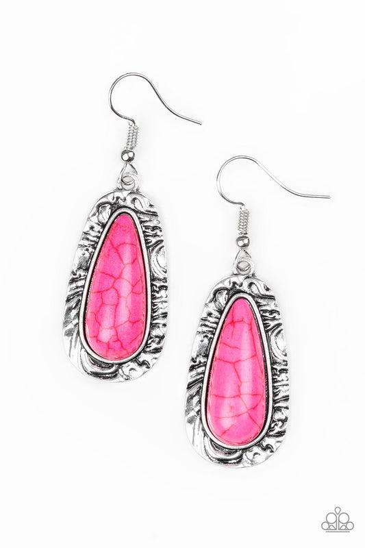 Paparazzi Cruzin' Colorado Pink Stone Fishhook Earrings