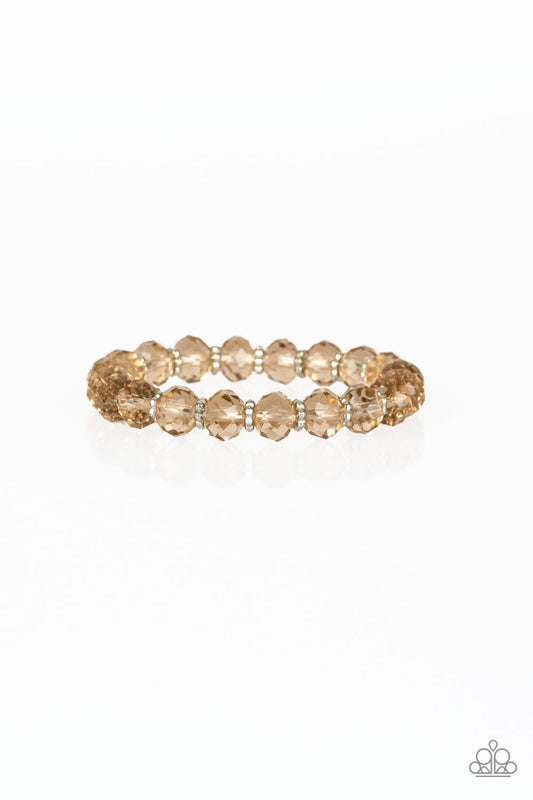 Paparazzi Crystal Candelabras Brown Stretch Bracelet
