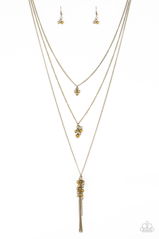 Paparazzi Crystal Cruiser Brass Long Necklace - P2RE-BRXX-137XX