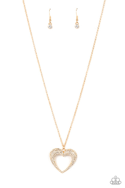 Paparazzi Cupid Charisma Gold Long Necklace - P2RE-GDXX-422XX
