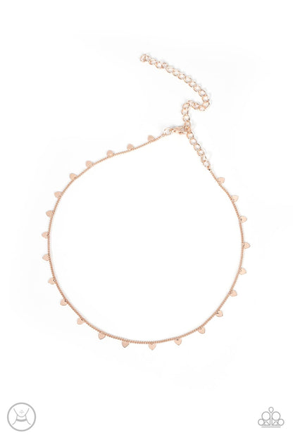 Paparazzi Cupids Cutest Valentine Rose Gold Choker Necklace - P2CH-GDRS-091XX