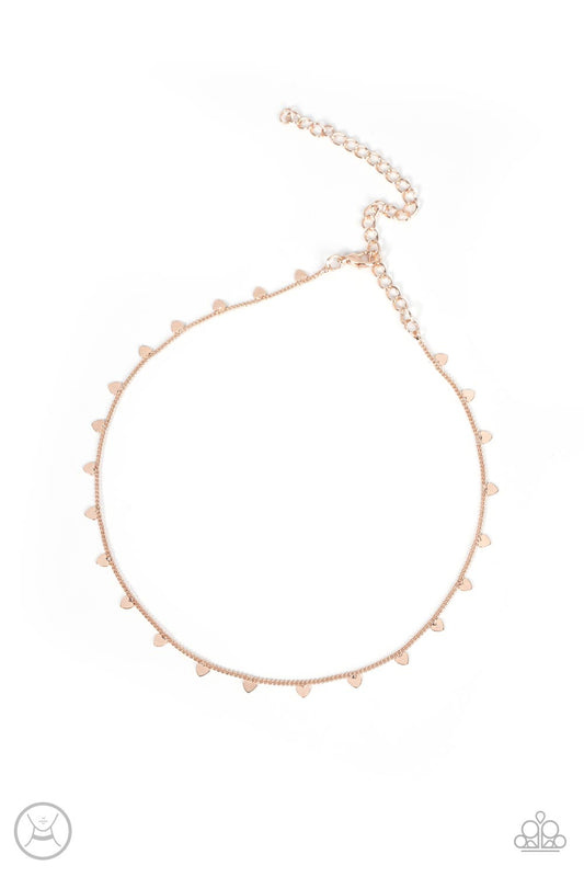 Paparazzi Cupids Cutest Valentine Rose Gold Choker Necklace - P2CH-GDRS-091XX