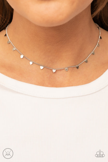 Paparazzi Cupids Cutest Valentine Silver Choker Necklace