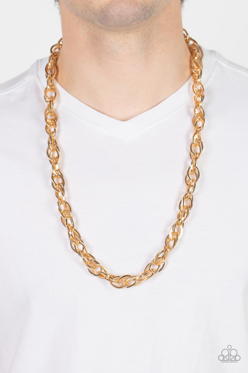 Paparazzi Custom Couture Gold Men's Long Necklace - P2MN-URGD-049XX