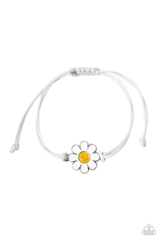 Paparazzi DAISY Little Thing White Sliding Knot Bracelet - P9DA-WTXX-123XX