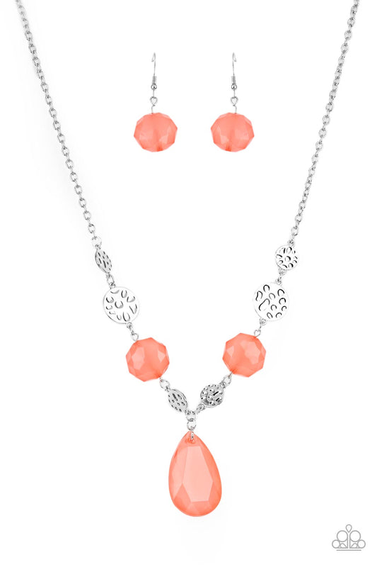 Paparazzi DEW What You Wanna DEW Orange Short Necklace - P2RE-OGXX-130XX