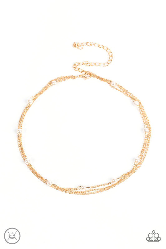 Paparazzi Daintily Dapper Gold Choker Necklace - P2CH-GDXX-077XX