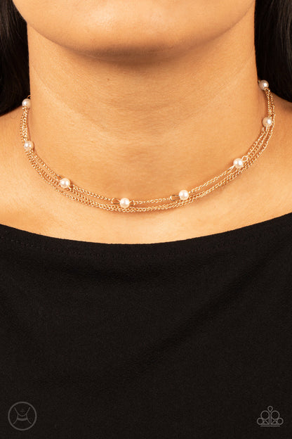 Paparazzi Daintily Dapper Gold Choker Necklace - P2CH-GDXX-077XX