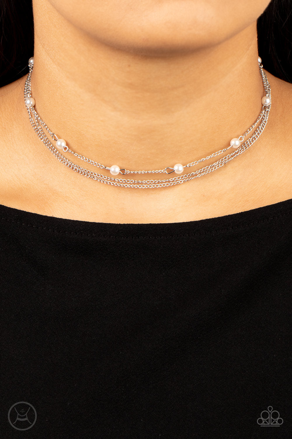 Paparazzi Daintily Dapper White Choker Necklace - P2CH-WTXX-047XX