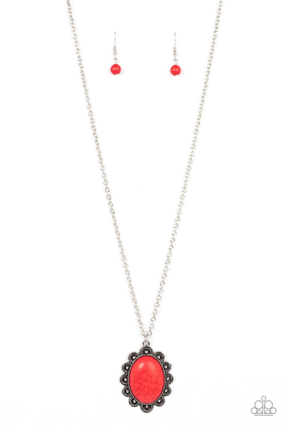 Paparazzi Daisy Dotted Deserts Red Long Necklace - P2SE-RDXX-320XX
