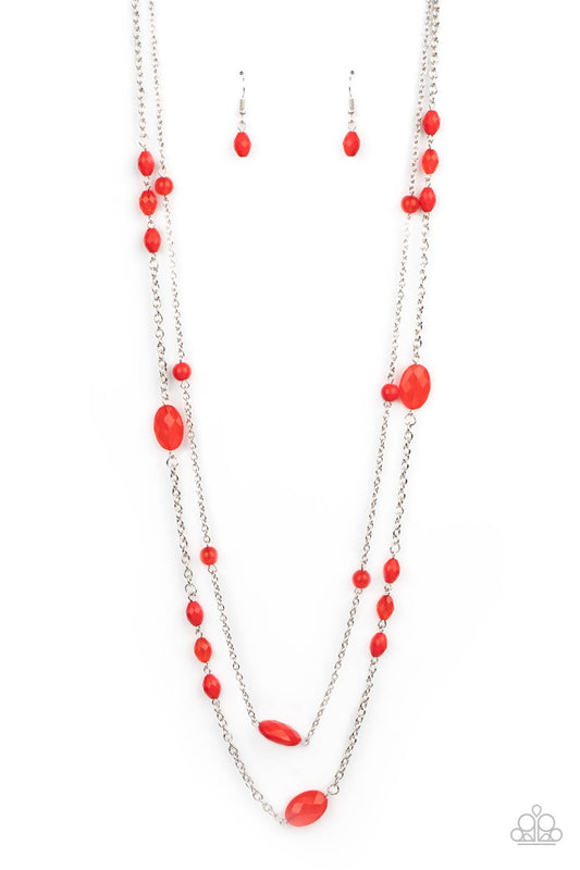 Paparazzi Day Trip Delights Red Long Necklace - P2WH-RDXX-290XX