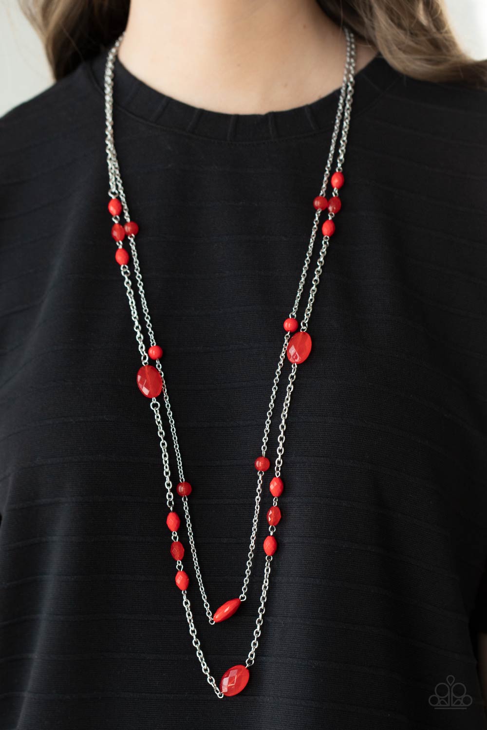 Paparazzi Day Trip Delights Red Long Necklace - P2WH-RDXX-290XX