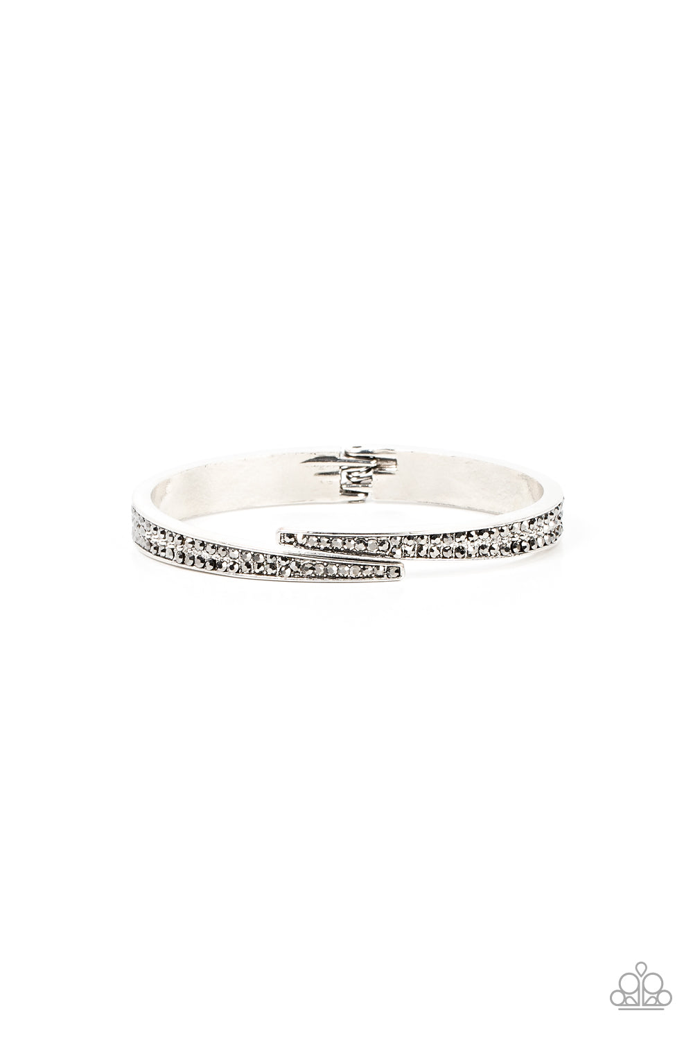 Paparazzi Deco Drama Silver Hinged Cuff Bracelet - P9ED-SVXX-128XX