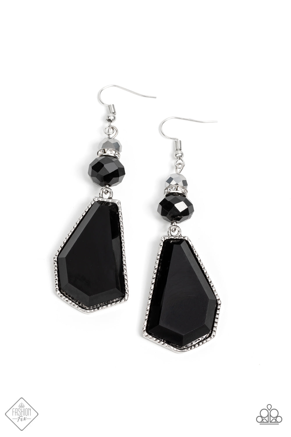 Paparazzi Defaced Dimension Black Fishhook Earrings - Fashion Fix Magnificent Musings January 2022