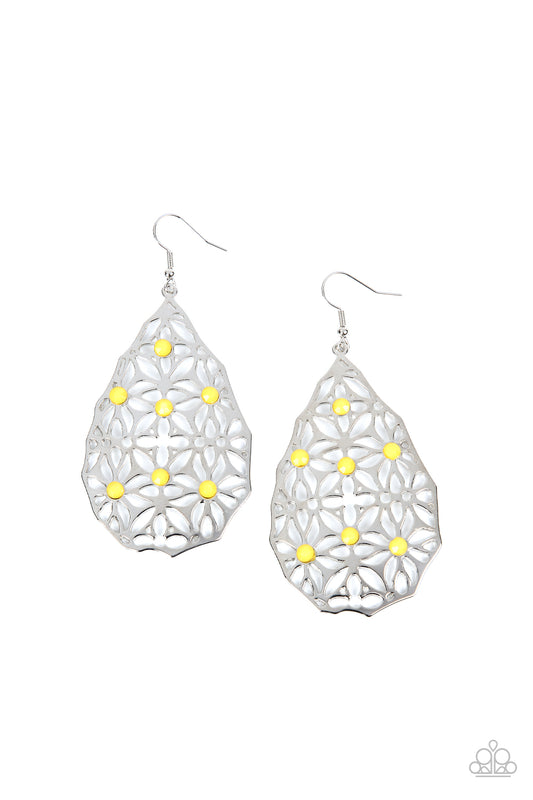 Paparazzi Delightfully Daisy Yellow Fishhook Earrings - P5WH-YWXX-177XX