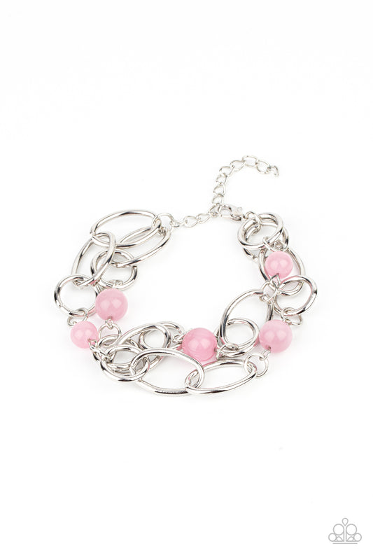 Paparazzi Delightfully Daydreamy Pink Clasp Bracelet - P9RE-PKXX-247XX