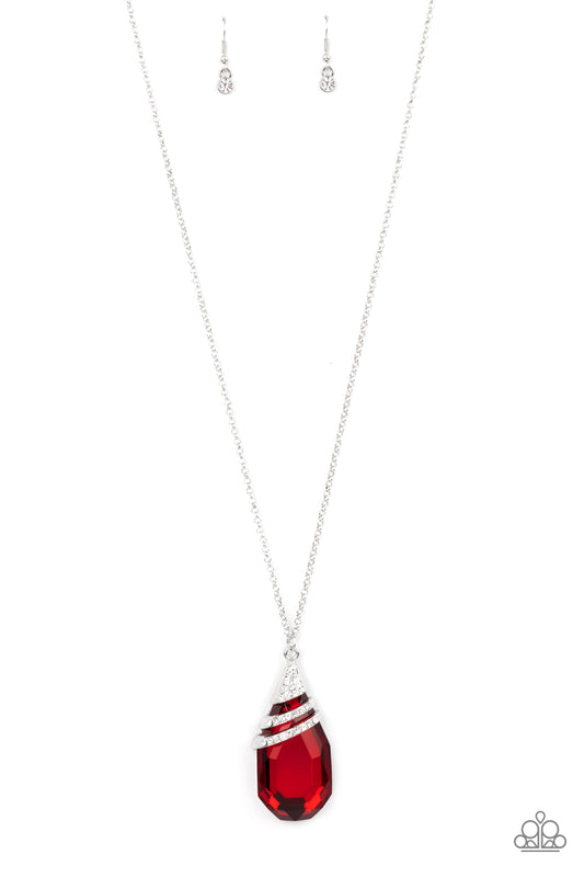 Paparazzi Demandingly Diva Red Long Necklace - Convention Release 2021