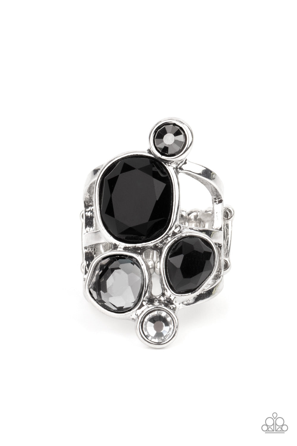 Paparazzi Demandingly Duchess Black Ring - P4RE-BKXX-251XX