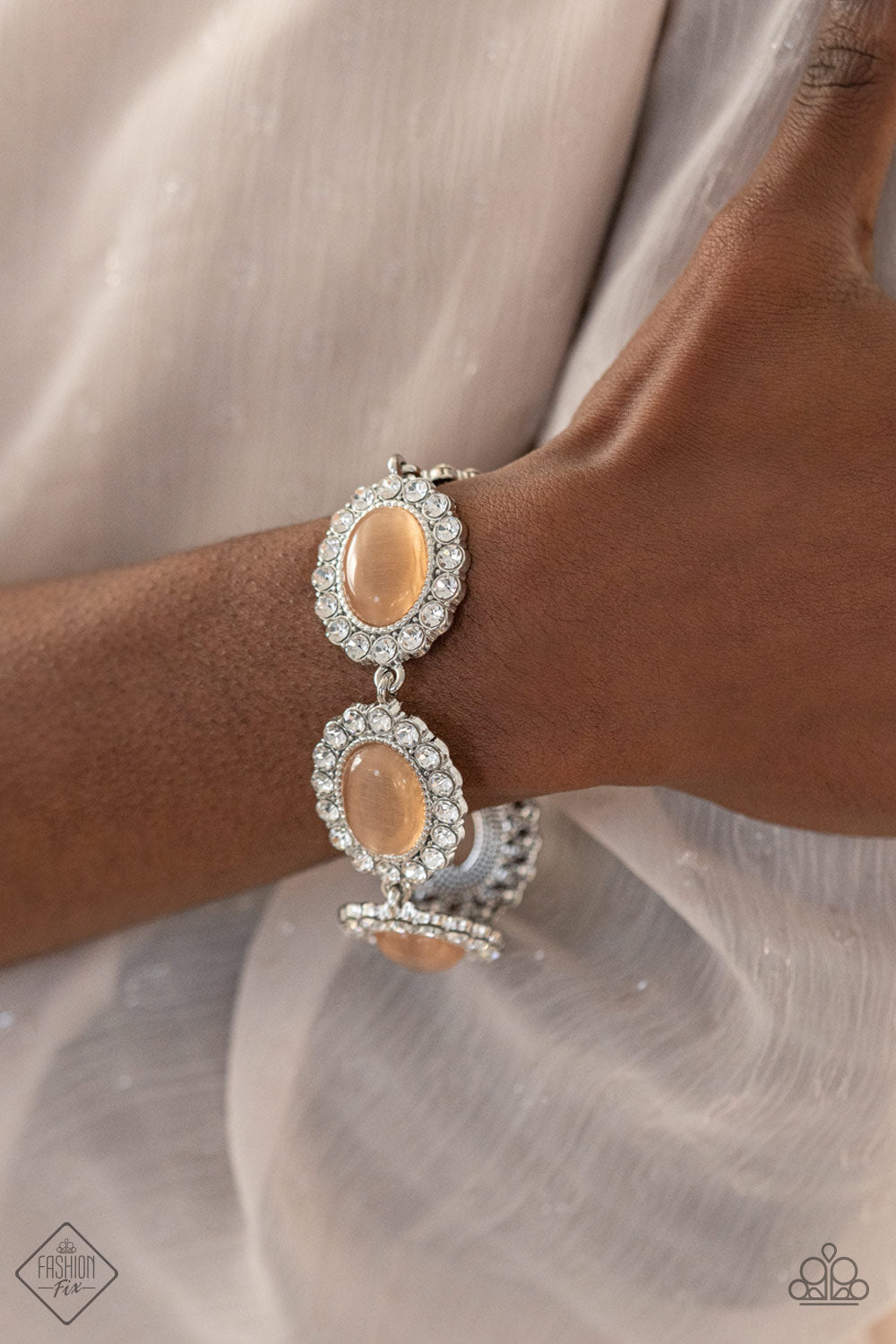 Paparazzi Demurely Diva Orange Clasp Bracelet - Fashion Fix Glimpses of Malibu February 2021