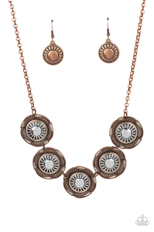 Paparazzi Desert Decor Copper Short Necklace - P2WH-CPXX-189XX