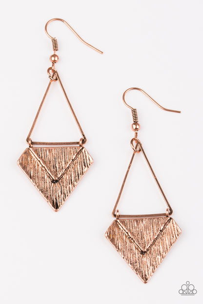 Paparazzi Desert Treasure Copper Fishhook Earrings
