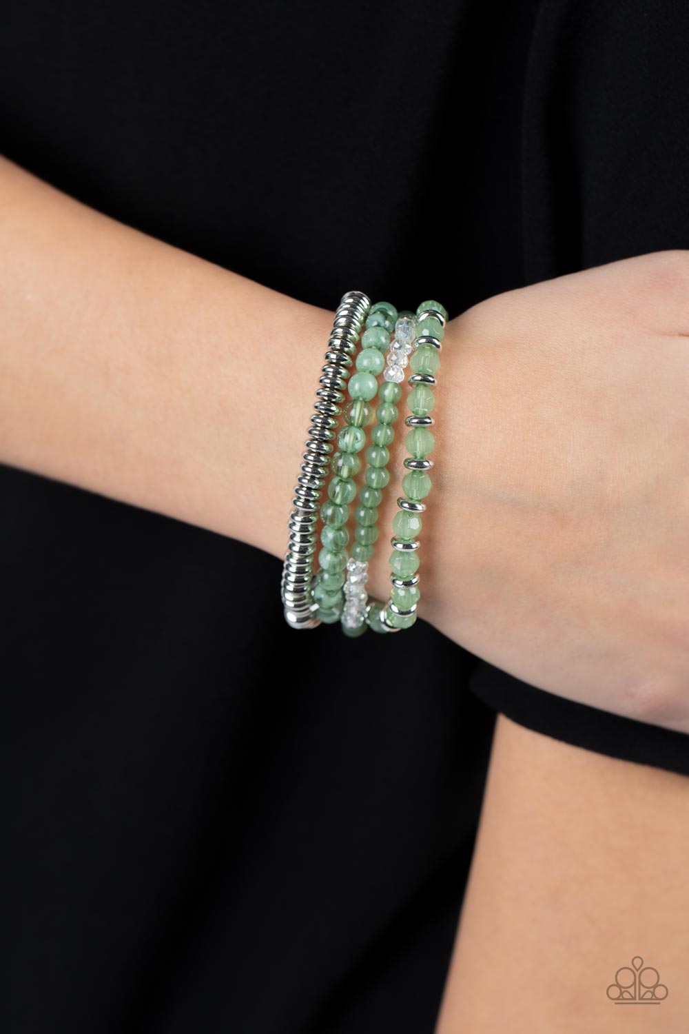 Paparazzi Destination Dreamscape Green Stretch Bracelet - P9WH-GRXX-203XX