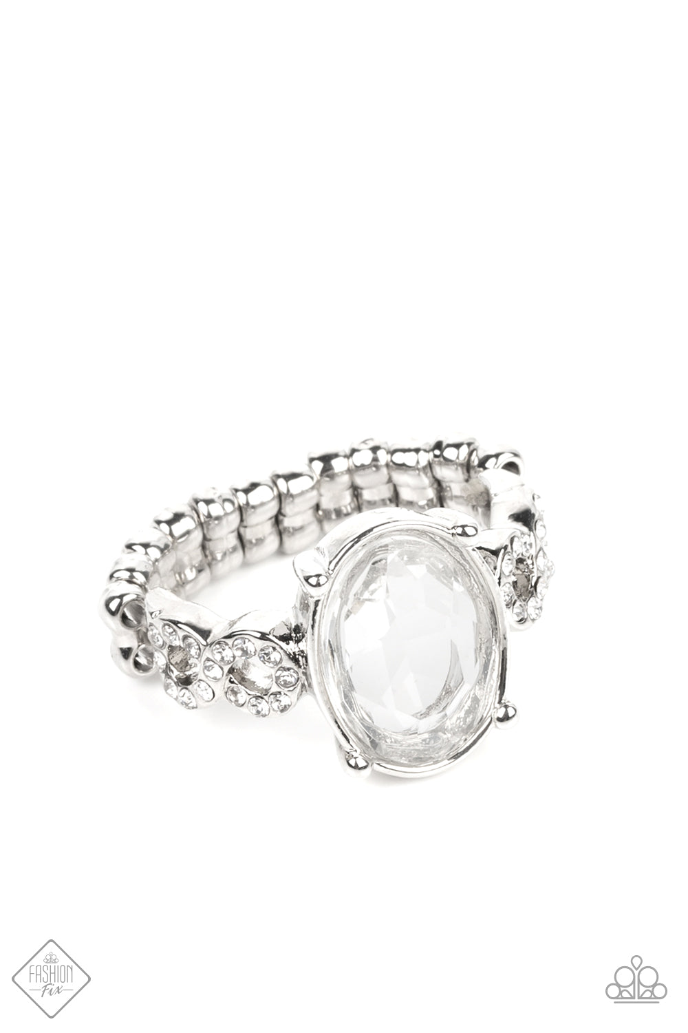 Paparazzi Devoted to Dazzle White Ring – Fashion Fix Fiercely 5th Avenue August 2022