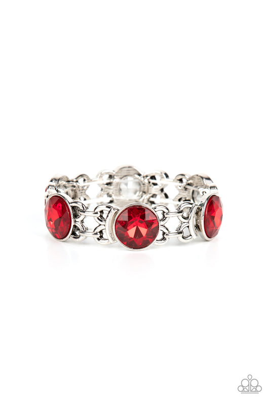 Paparazzi Devoted to Drama Red Stretch Bracelet - P9RE-RDXX-135XX